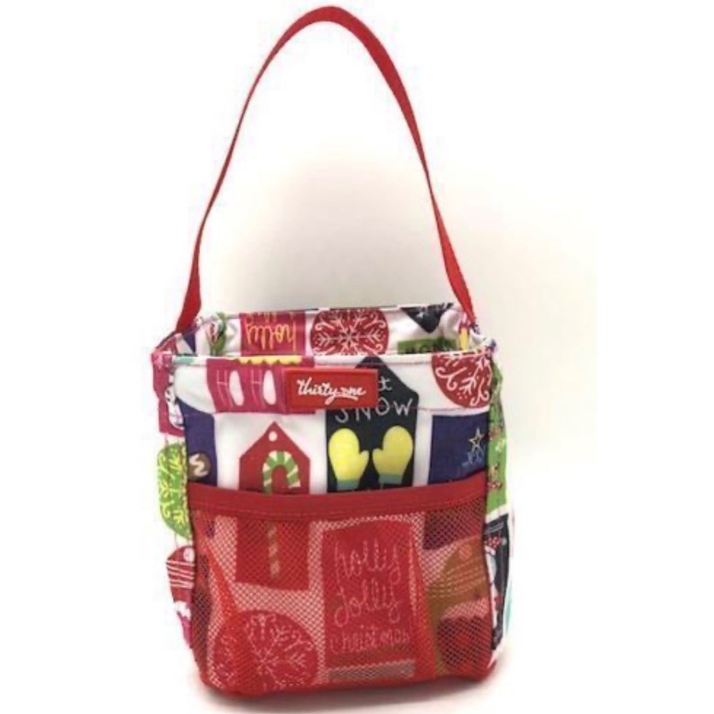 New 1 Bundle of 2 Thirty One Christmas Holly Jolly Santa‎ Little Carry All